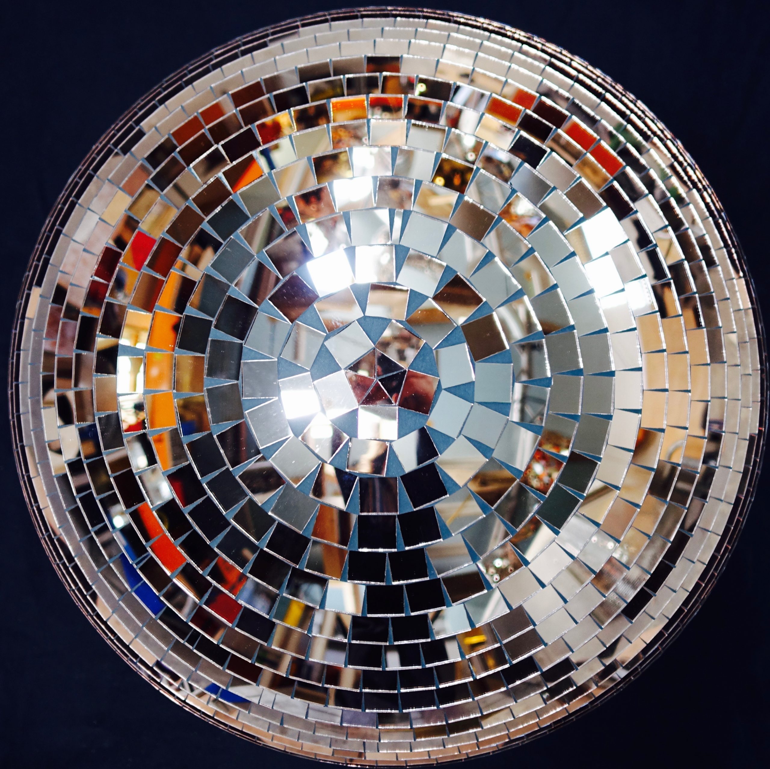 750mm rose gold mirror ball approx weight 25kg dry hire fee - £130 purchase fee - POA