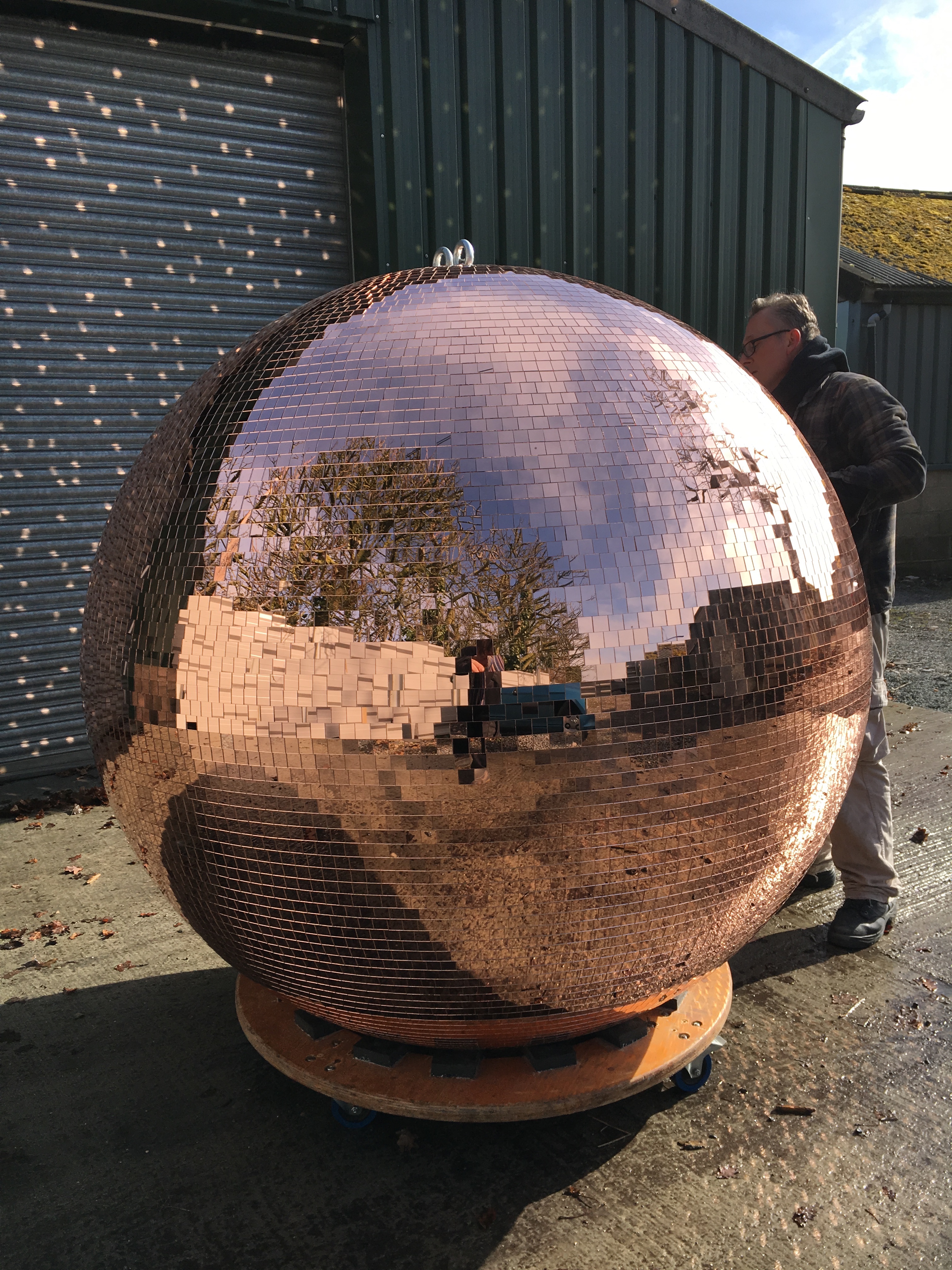 1.8m rose gold mirror ball sales 2018 ©Wharfedale Grange ©mbp Mirror